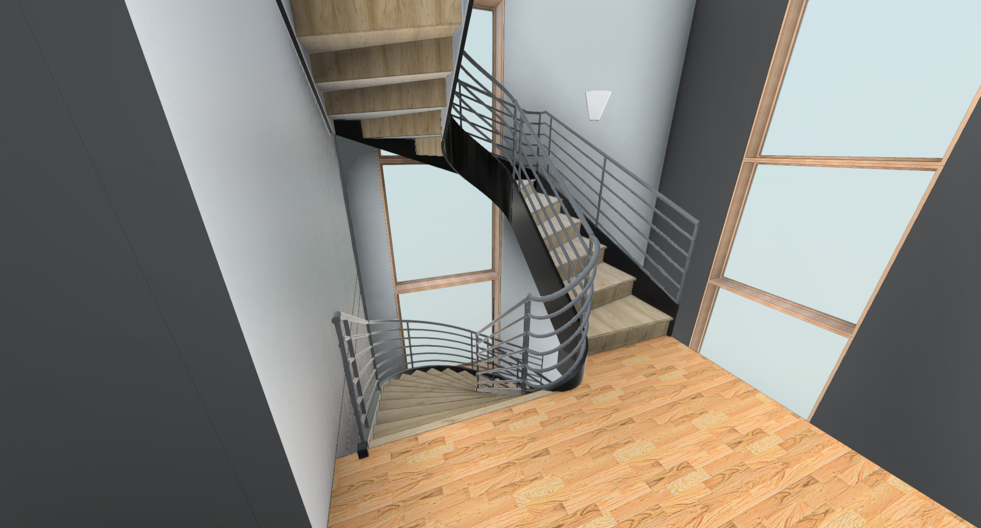 Image of 3D model of a staircase